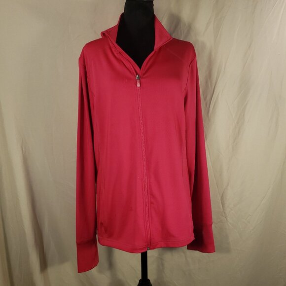 Women's Danskin NOW Semi-Fitted Warm-up Jacket in Fuchsia - XL - Picture 1 of 5